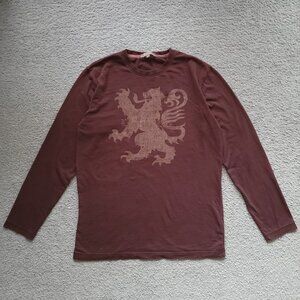 VINTAGE Y2K Britches Long Sleeve Lion Rampant Style T-shirt MENS SIZE M